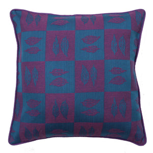 Soft Woven floral Cotton Cushion Cover Set in Purple online (2 Pcs)