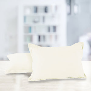 Soft 210 TC Plain Cotton Pillow Cover Set In White Online In India(2 Pcs)