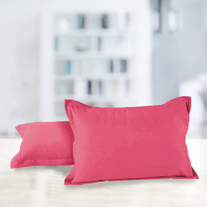 Soft 210 TC Plain Cotton Pillow Cover Set In Magenta Online In India(2 Pcs)