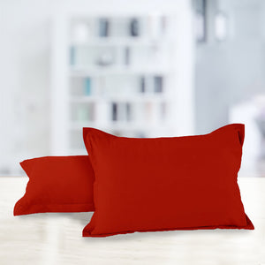 Soft 210 TC Plain Cotton Pillow Cover Set In Rust Online In India(2 Pcs)