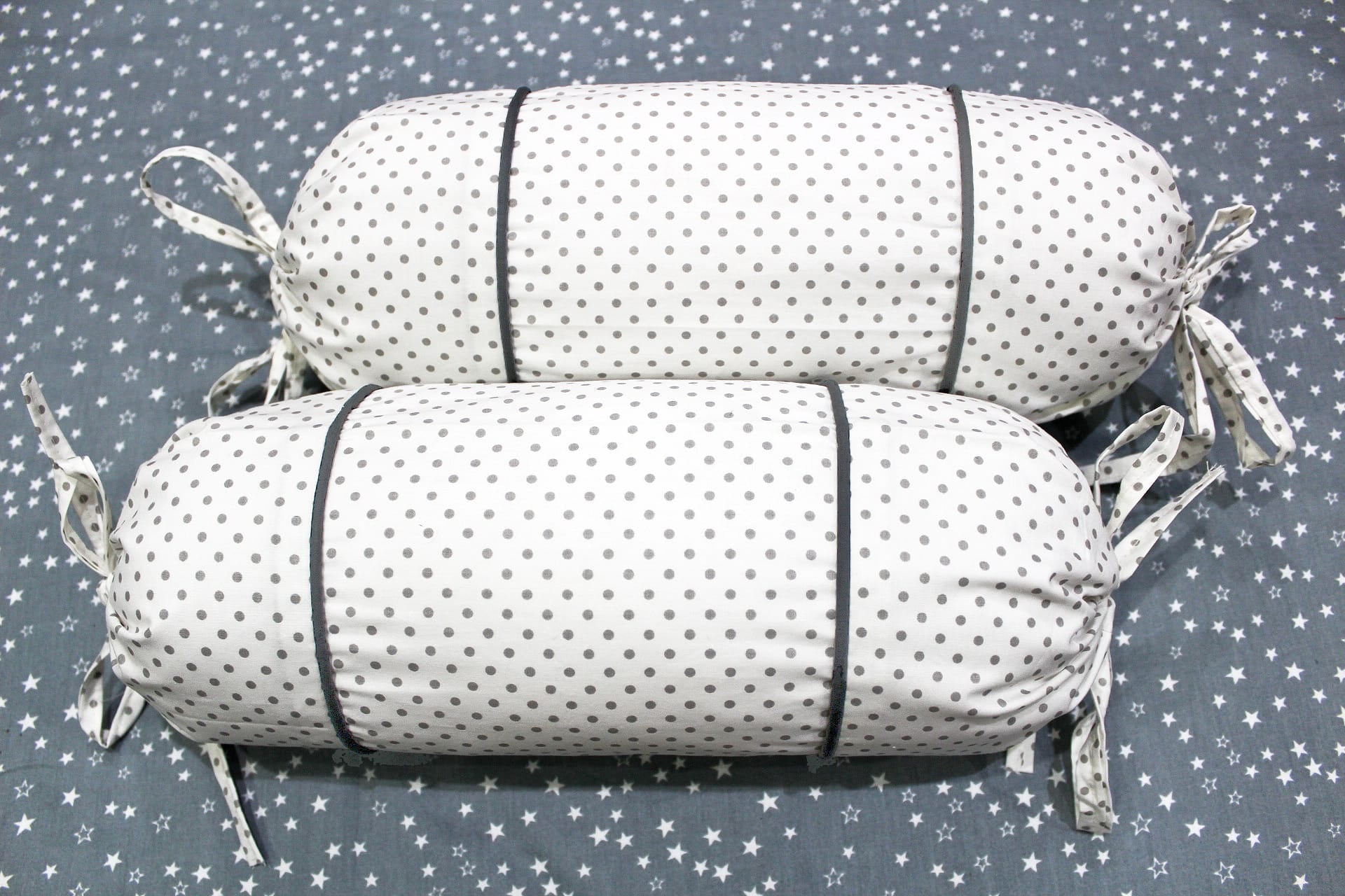 MELANGE 100% Cotton Baby Bolster Cover (with Bolster Insert), White