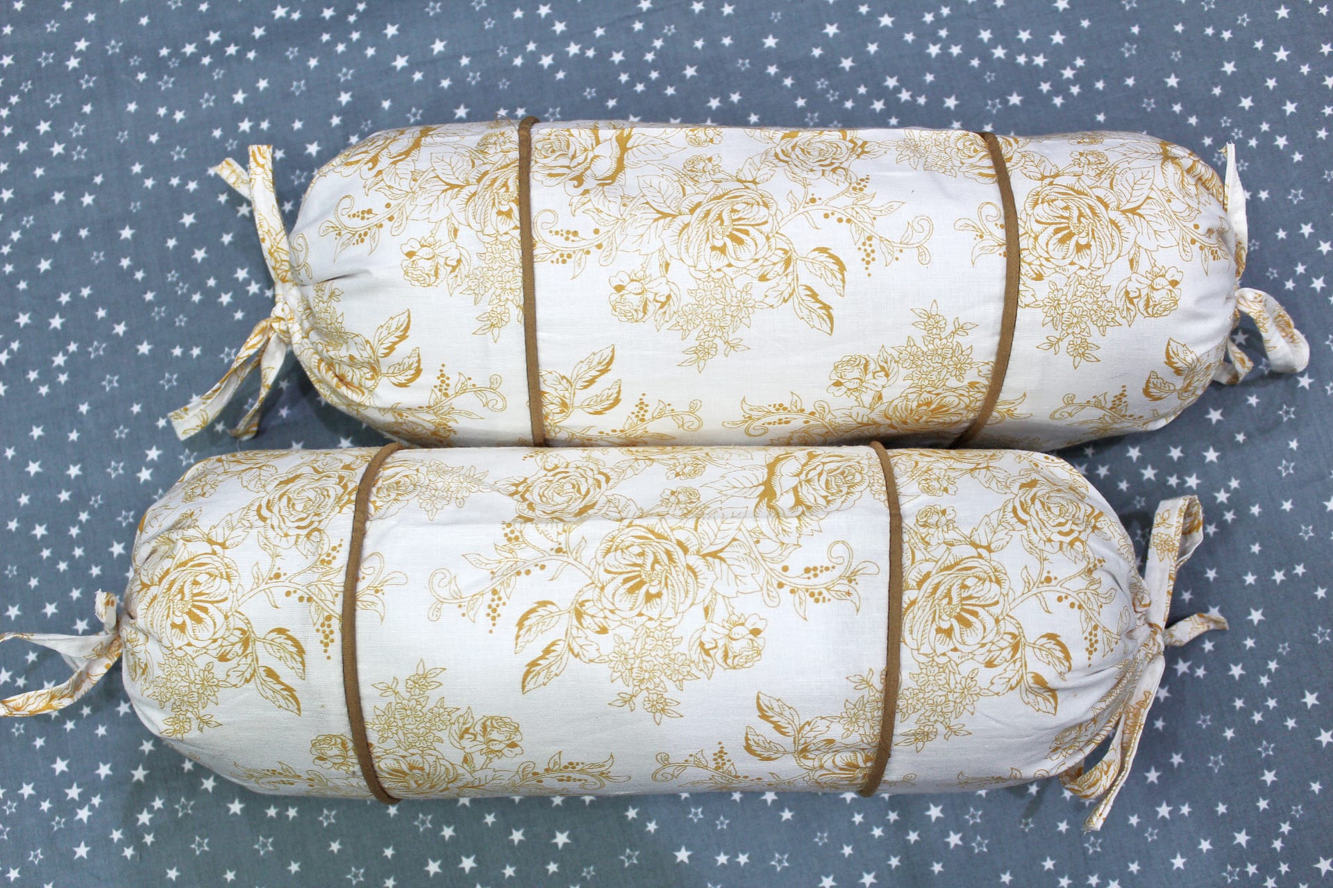 MELANGE 100% Cotton Baby Bolster Cover (with Bolster Insert), Yellow