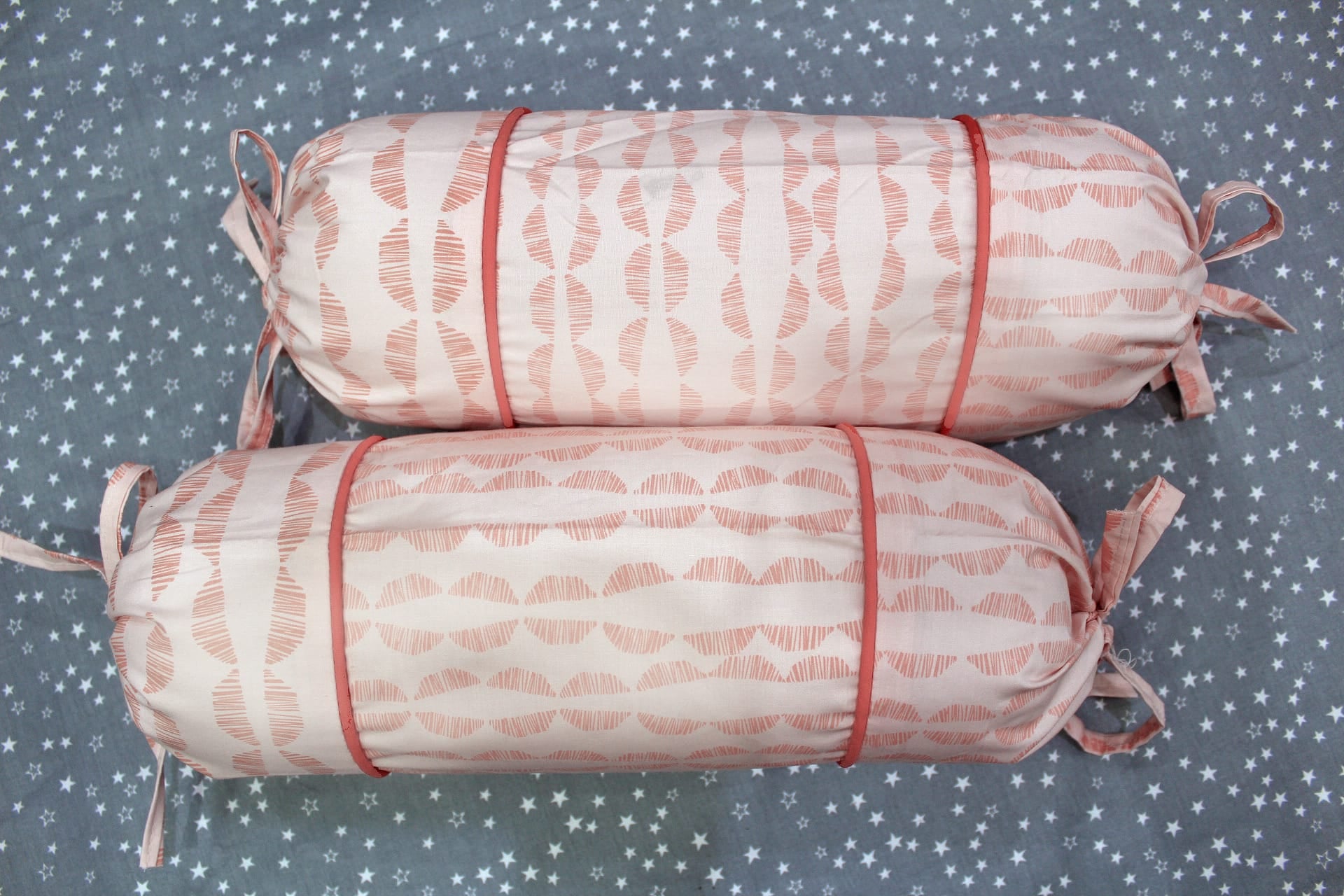 MELANGE 100% Cotton Baby Bolster Cover (with Bolster Insert), Peach
