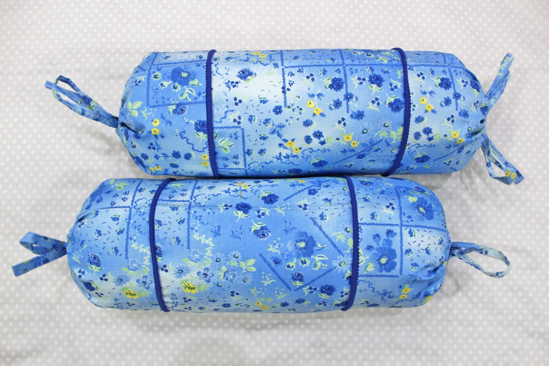 MELANGE 100% Cotton Baby Bolster Cover (with Bolster Insert), Blue