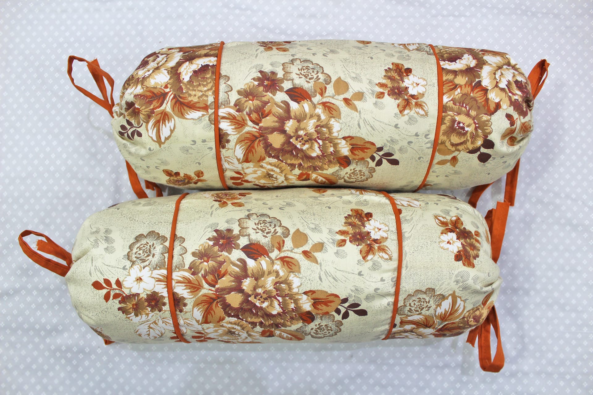 MELANGE 100% Cotton Baby Bolster Cover (with Bolster Insert), Rust