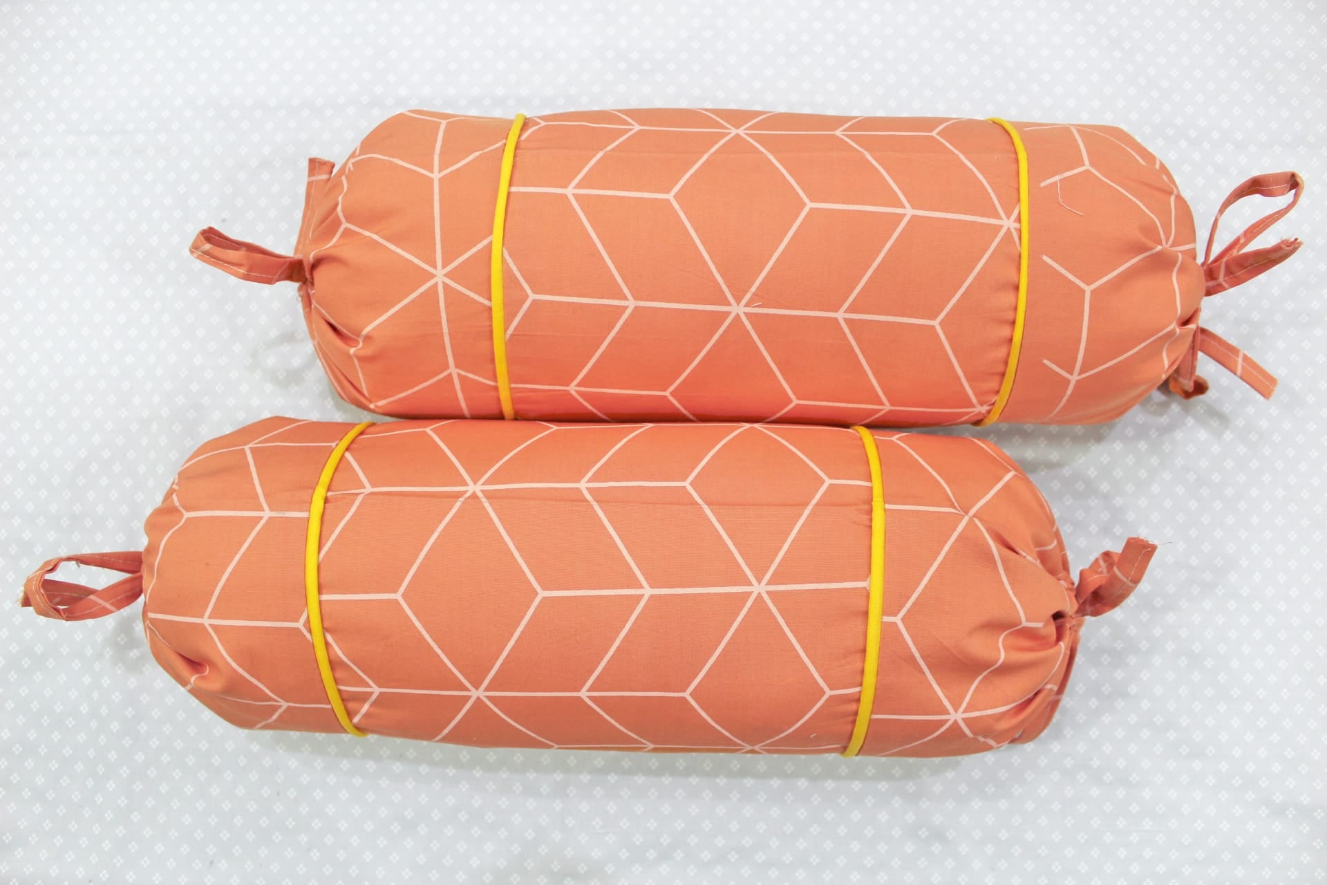 MELANGE 100% Cotton Baby Bolster Cover (with Bolster Insert), Orange