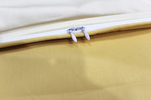 Plain 400 TC Luxurious Cotton Satin Duvet Cover in Cream & Gold online in India
