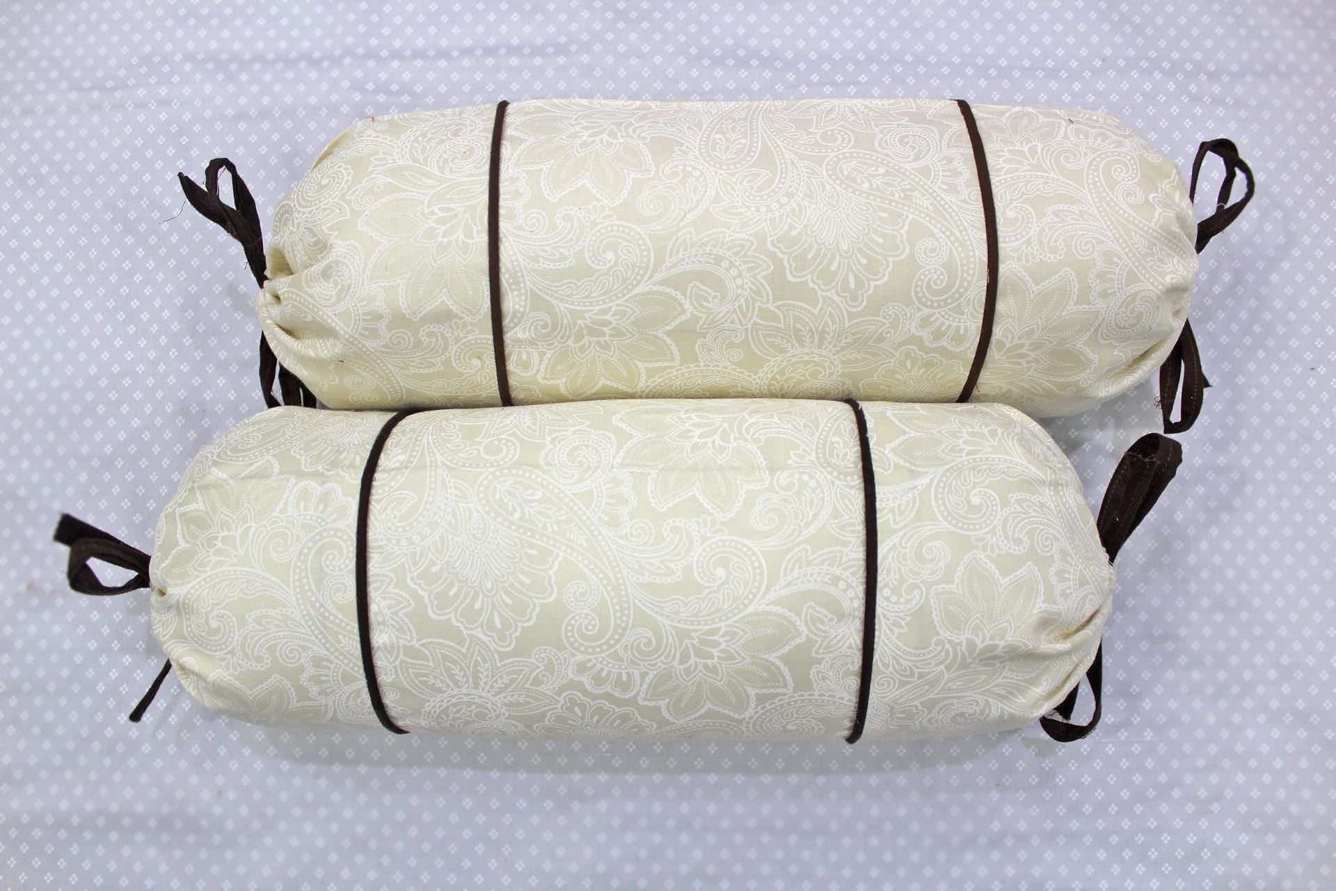 MELANGE 100% Cotton Baby Bolster Cover (with Bolster Insert), Beige