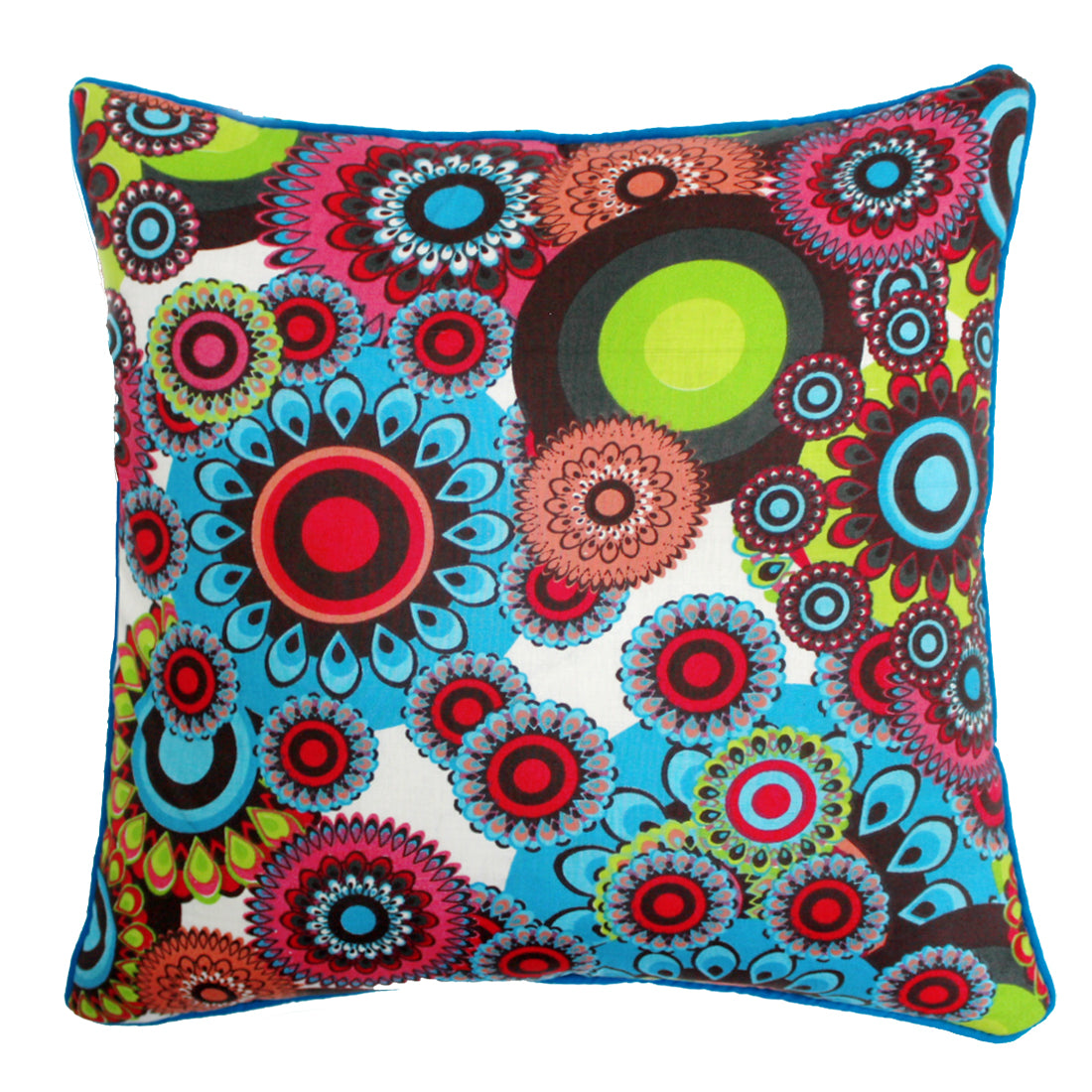 Quartz Printed Floral Cotton Cushion Cover - Multi Color