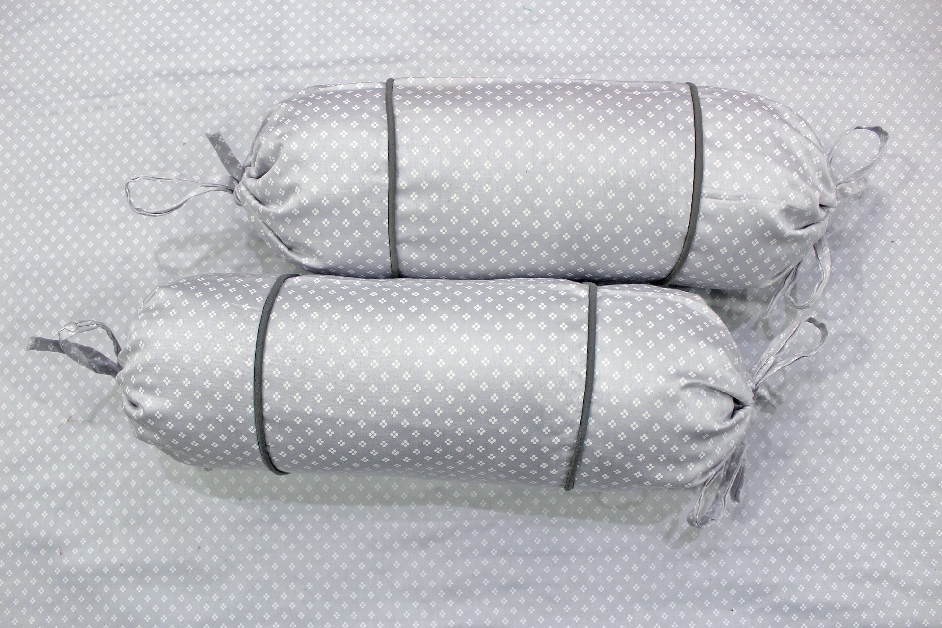 MELANGE 100% Cotton Baby Bolster Cover (with Bolster Insert), Grey
