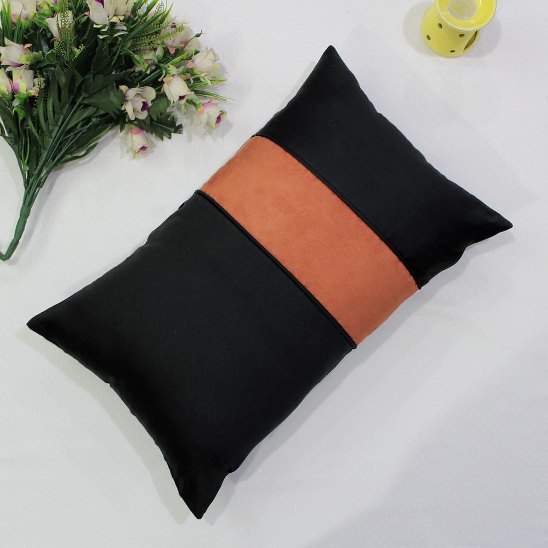 Stylish Cotton Satin Patch Throw/Lumber Pillow Online In India