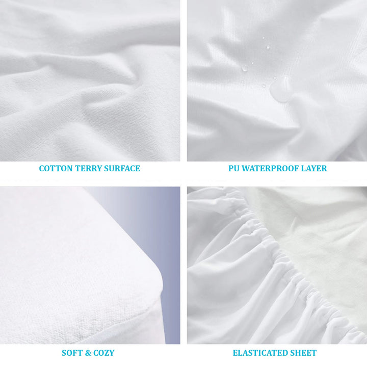 Grey Water Proof Terry Mattress Protector online at best prices
