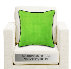 Soft Woven Corded Stripe Cotton Cushion Cover Set in Flouroscent Green online (1Pc)