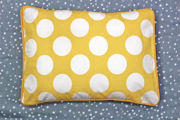 MELANGE 100% Cotton Baby Pillow Cover (with Pillow Insert), Yellow