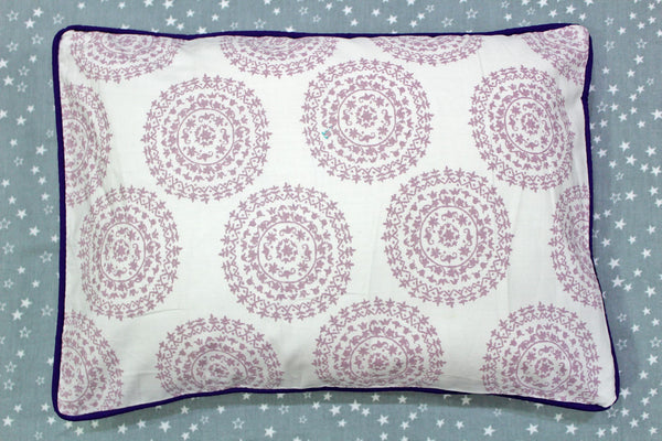 MELANGE 100% Cotton Baby Pillow Cover (with Pillow Insert), Purple