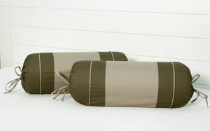 Soft Textured Cotton Bolster Cover Set in Brown online - 2Pcs