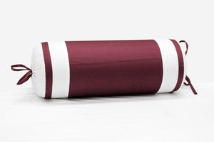 400 TC Luxurious Cotton Satin Bolster Cover Set in Burgundy -2Pcs