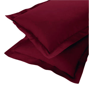 Soft 210 TC Plain Cotton Pillow Cover Set In Burgundy Online In India(2 Pcs)