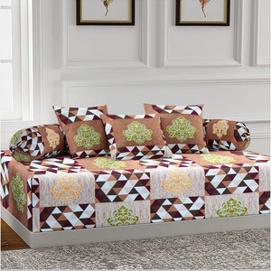 Sofe Handloom Print Cotton Flare Diwan Set(6 Pcs) online in India