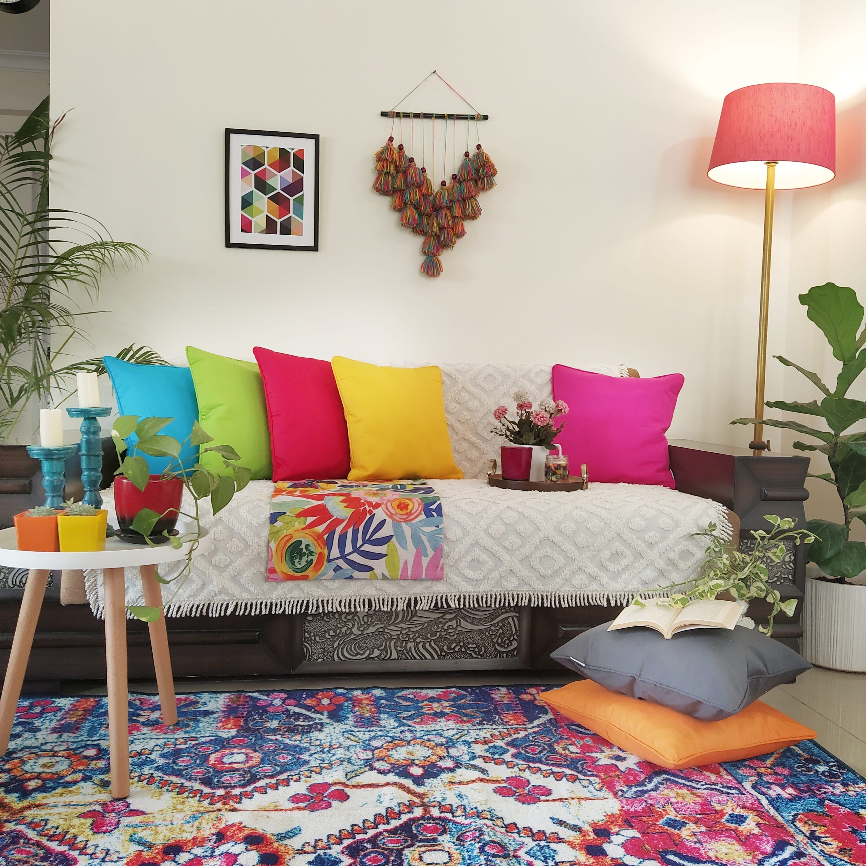 Plain Cotton Decorative Cushion Cover 7 Pcs online at best prices