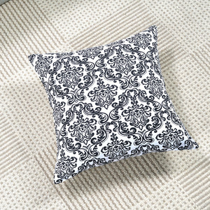 Soft Damask print Black Cotton Cushion Cover Set online in India