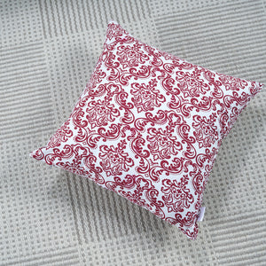 Soft Damask print Maroon Cotton Cushion Cover Set online in India