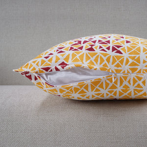Soft Geometrical print Maroon & Mustard Cotton Cushion Cover Set online in India