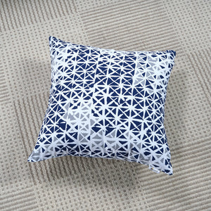 Soft Geometrical print Blue & Grey Cotton Cushion Cover Set online in India