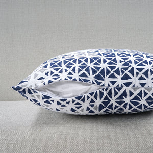 Soft Geometrical print Blue & Grey Cotton Cushion Cover Set online in India