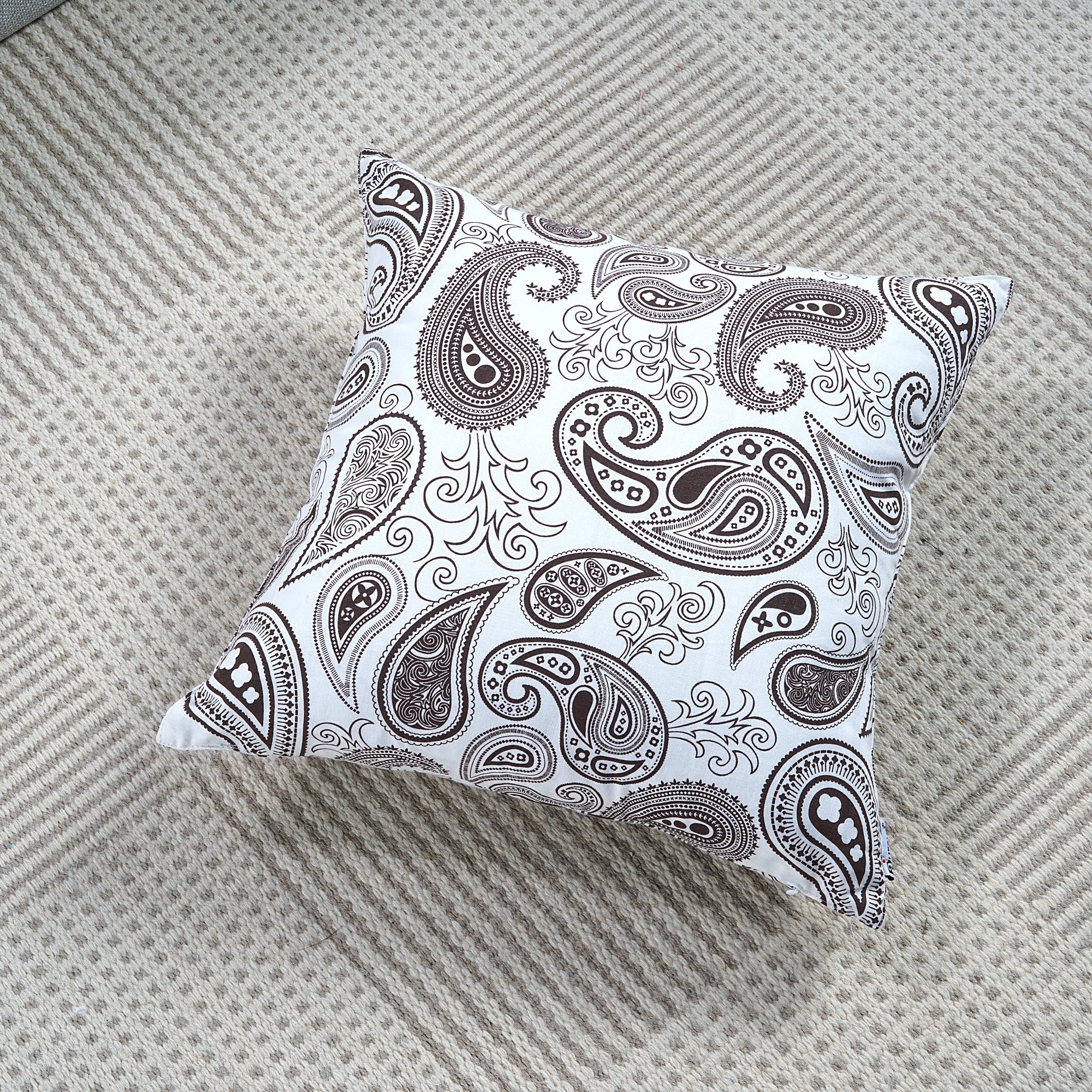 Soft Geometrical print Brown Cotton Cushion Cover Set online in India
