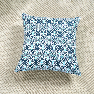 Soft Ikat print Navy Blue Cotton Cushion Cover Set online in India
