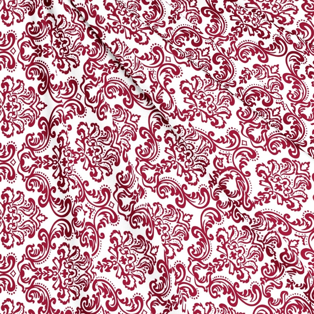 Soft Maroon 144 TC Damask Print Cotton Fabric(231 cms) online in India