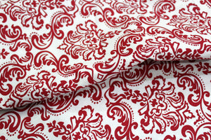 Soft Maroon 144 TC Damask Print Cotton Fabric(231 cms) online in India