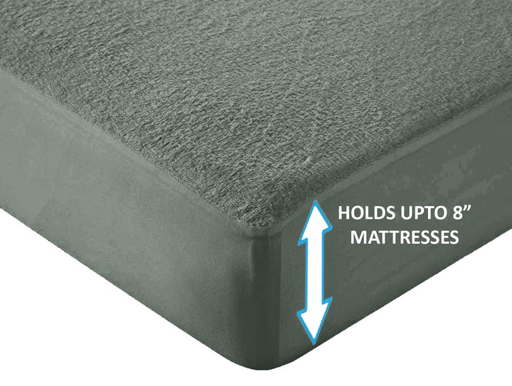 Grey Water Proof Terry Mattress Protector online at best prices