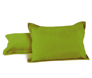 Soft 210 TC Plain Cotton Pillow Cover Set In Green Online In India(2 Pcs)