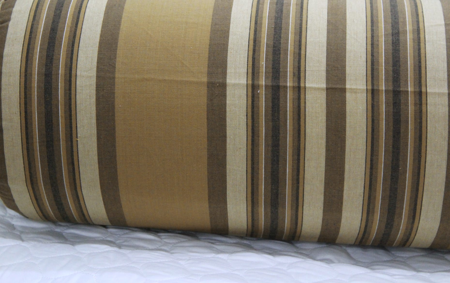 Brown & Black Stripes Woven Cotton 2 Pcs Bolster Cover set