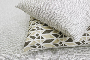 Soft Cotton Printed 300 TC Geometrical Satin Fitted Bedsheet In Brown At Best Prices