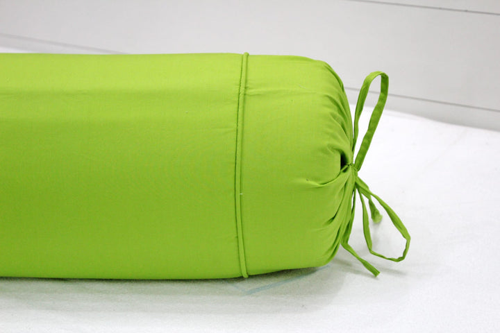 Comfortable Plain Cotton Bolster Cover Set 2pcs in Fluorescent Green online