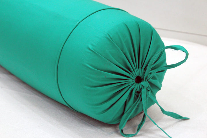 Comfortable Plain Cotton Bolster Cover Set 2pcs in Aqua Green online
