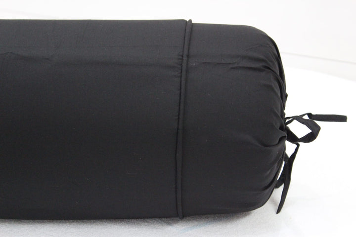 Comfortable Plain Cotton Bolster Cover Set 2pcs in Black online
