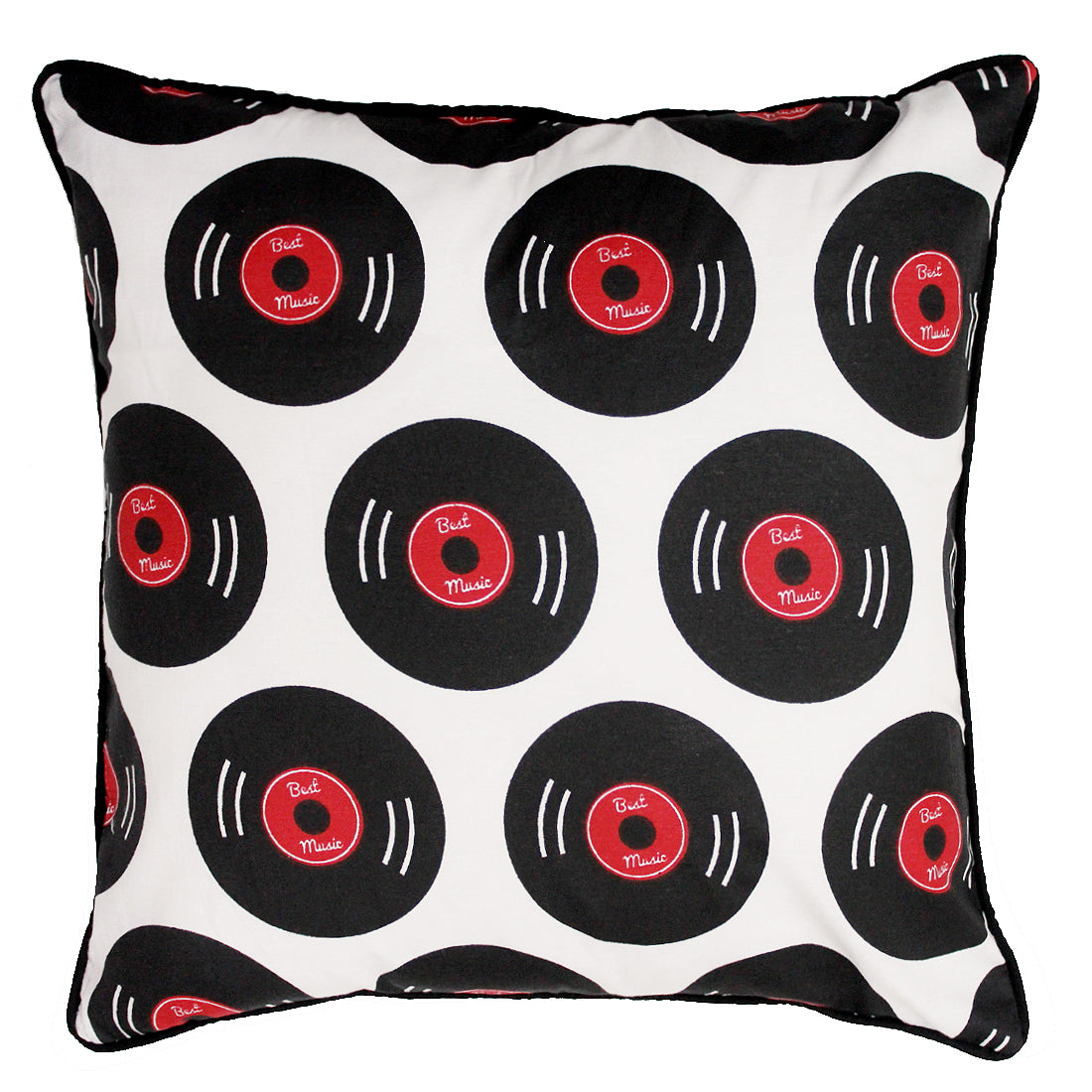 Quartz Printed Geometrical Cotton Cushion Cover - Black