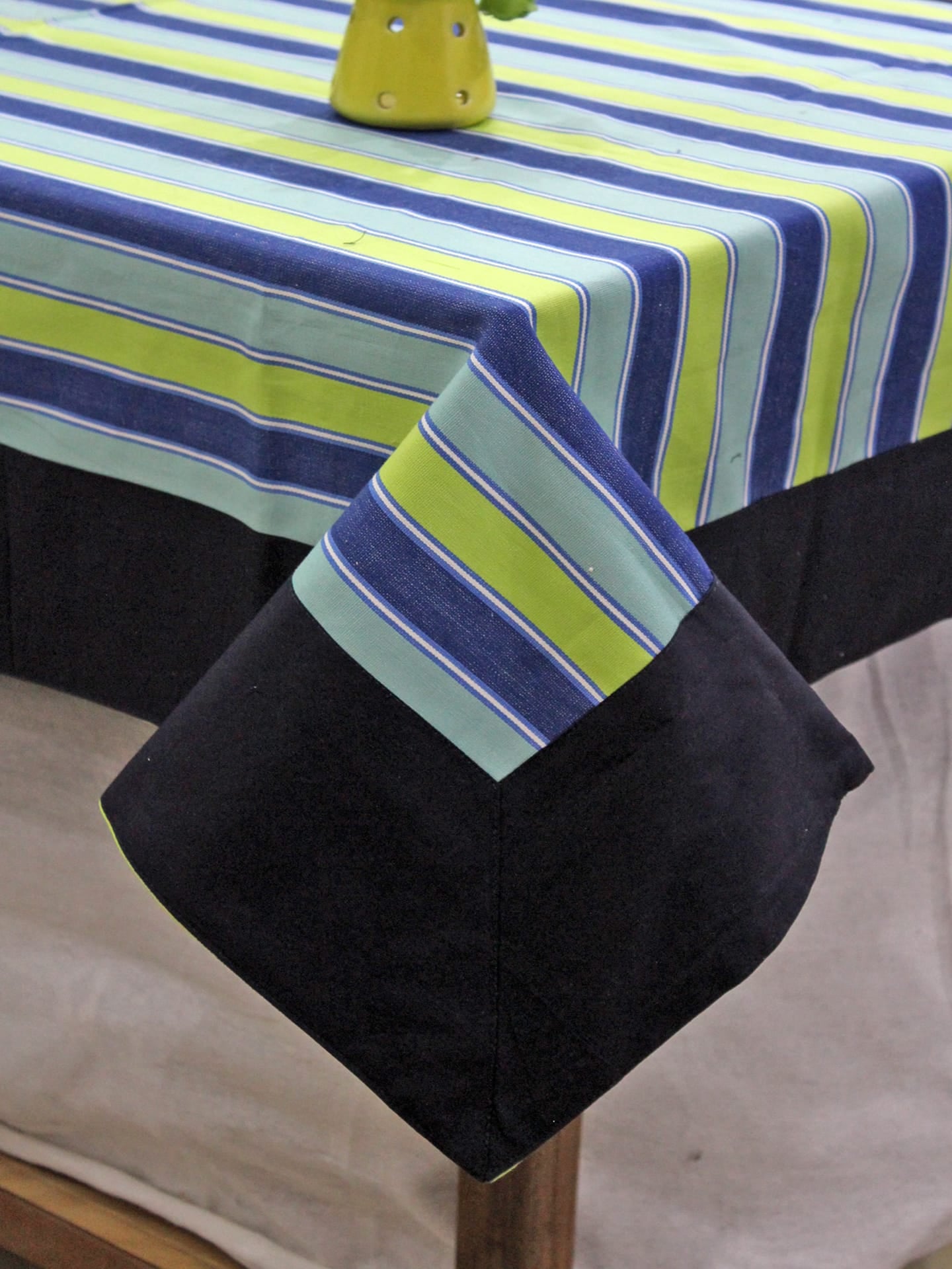 Alpha Blue Woven Cotton Floral Table Cover(1 Pc) online in India