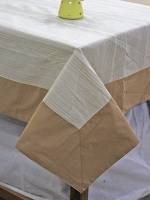Alpha Beige Woven Cotton Floral Table Cover(1 Pc) online in India