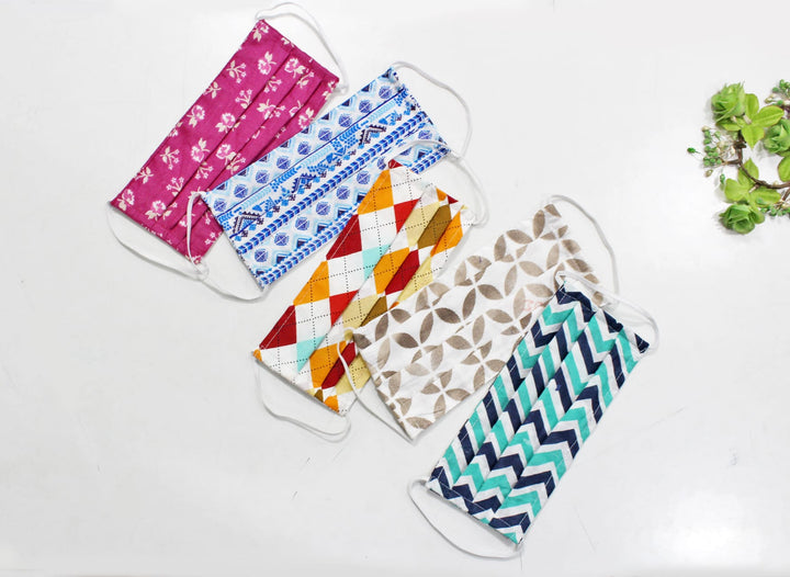 Printed Non Surgical Cotton Face Mask (5 Pcs) online at best prices in India 