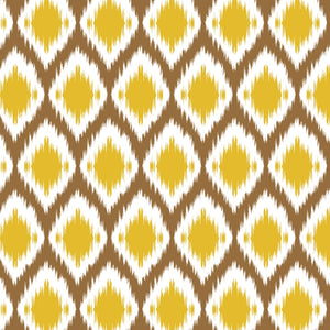 Soft Mustard 144 TC Ikat Print Cotton Fabric(231 cms) online in India