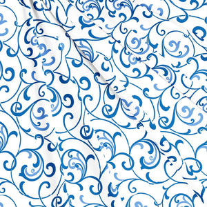 Soft Blue 144 TC Floral Print Cotton Fabric(231 cms) online in India