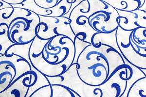 Soft Blue 144 TC Floral Print Cotton Fabric(231 cms) online in India