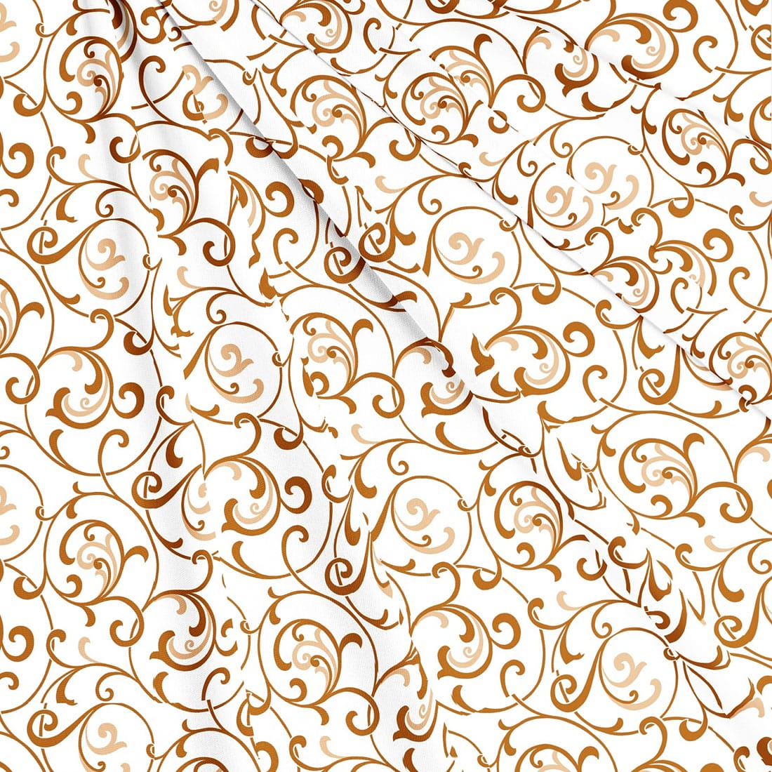 Soft Mustard 144 TC Floral Print Cotton Fabric(231 cms) online in India