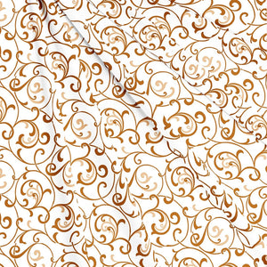 Soft Mustard 144 TC Floral Print Cotton Fabric(231 cms) online in India