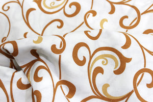 Soft Mustard 144 TC Floral Print Cotton Fabric(231 cms) online in India